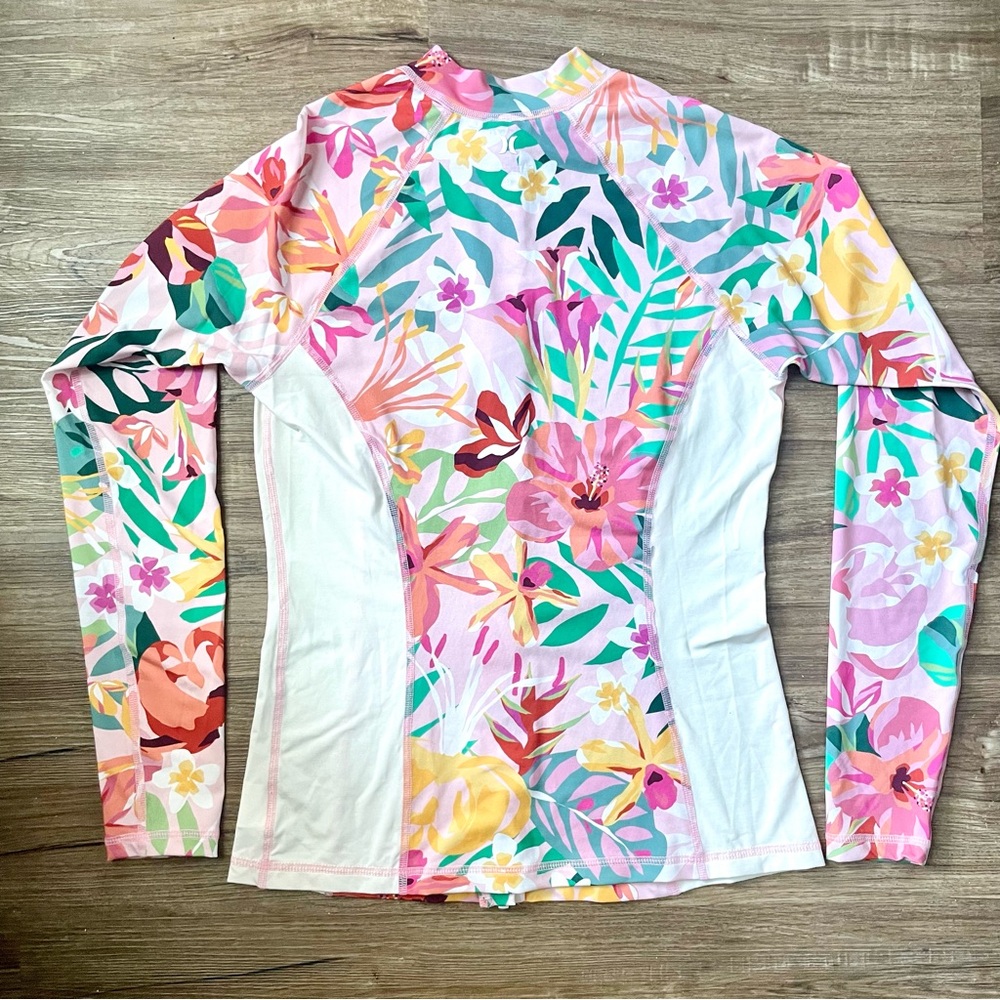 Hurley Floral Pop Long Sleeve Zip Rashguard - Picture 4 of 6